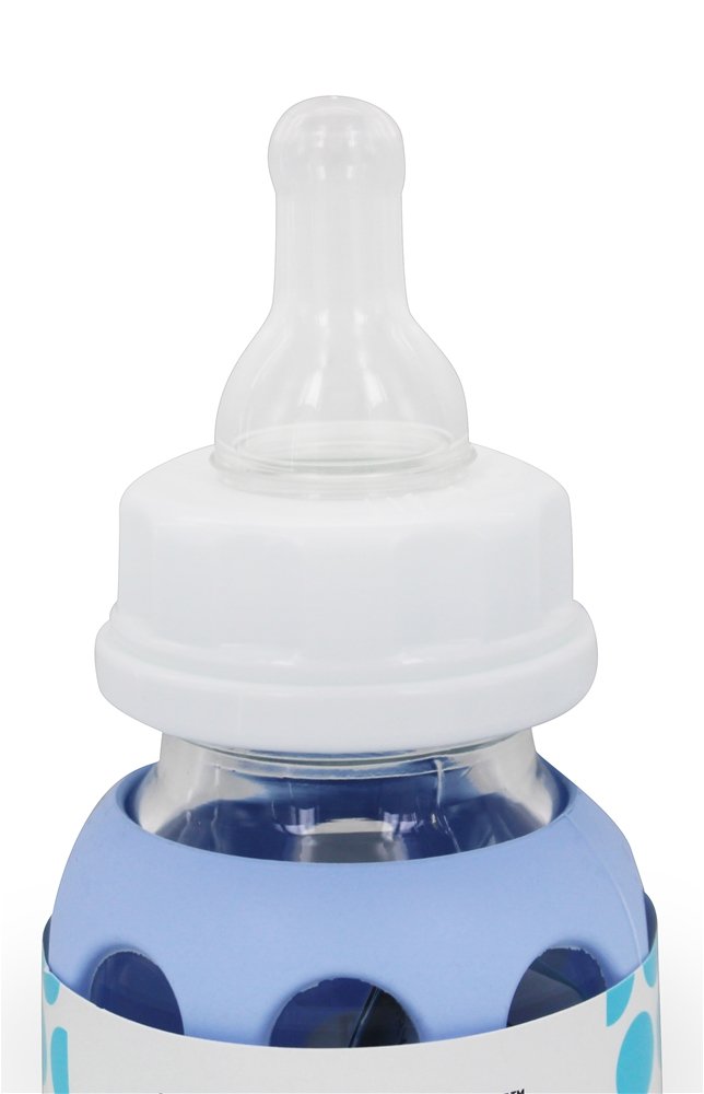 Comprar Frasco De Bebê De Vidro Com Manta De Manga De Silicone Azul - 4 oz. Lifefactory - Imagem 3