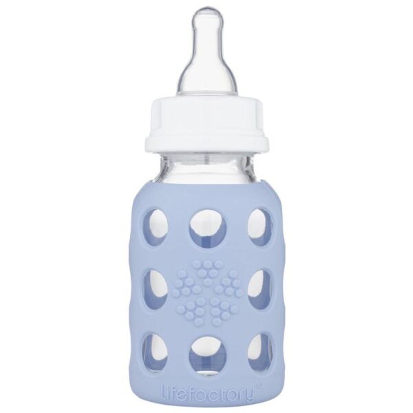 Comprar Frasco De Bebê De Vidro Com Manta De Manga De Silicone Azul - 4 oz. Lifefactory - Imagem 5