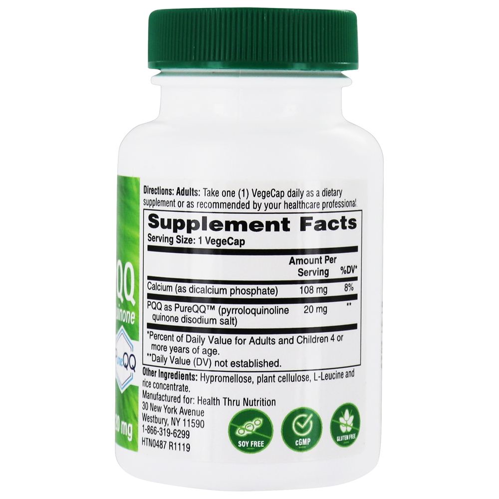 Comprar Suporte à biogênese mitocondrial PQQ 20 mg . - 30 Cápsula (s) vegetal (s) Health Thru Nutrition - Imagem 2