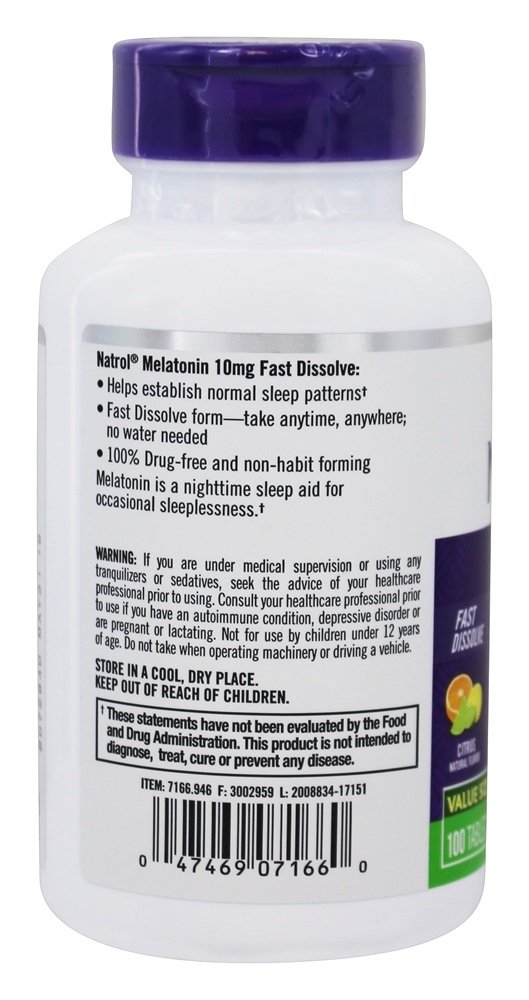 Comprar Melatonina Dormir Máximo Força Rápido Dissolver Cítrico 10 mg. - 100 Tablets Natrol - Imagem 3