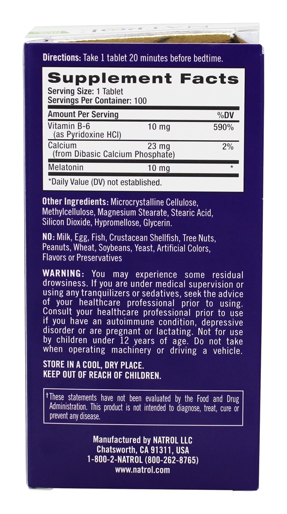 Comprar Melatonina Avançada Para o Sono Potência Máxima Liberação Programada 10 mg. - 100 Tablets Natrol - Imagem 2