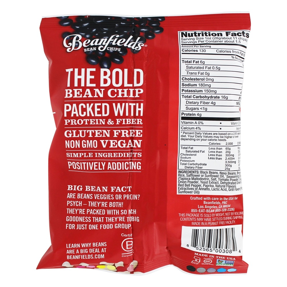 Comprar Chips de Feijão Sem Glúten Nacho - 24 Malas Beanfields - Imagem 3