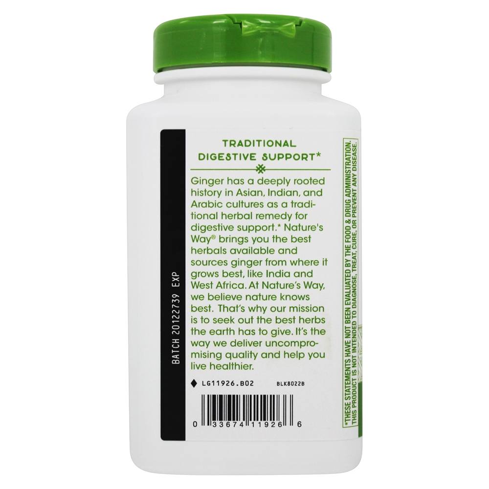 Comprar Raiz de Gengibre 1100 mg. - Cápsulas Vegan 240 Nature's Way - Imagem 3