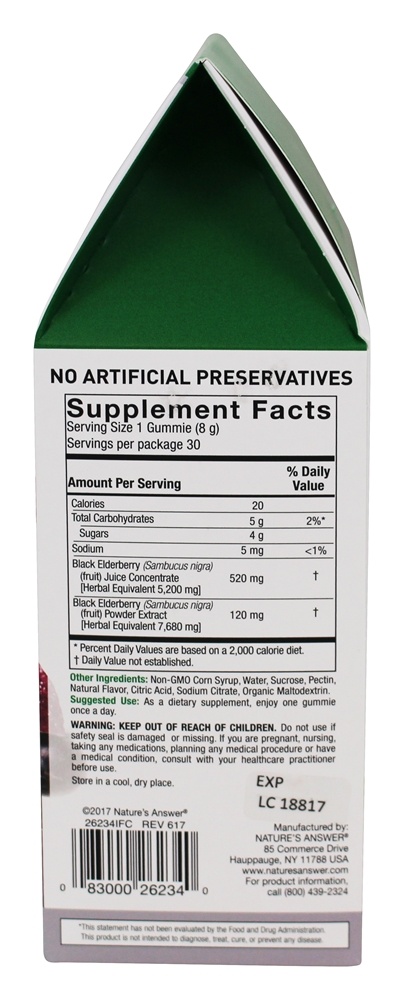 Comprar Sambucus Mega Gummies 7X Fruta de Sabugueiro - 30 Gummies Nature's Answer - Imagem 2