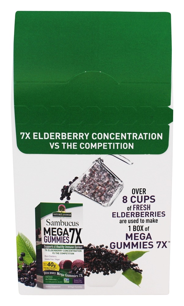Comprar Sambucus Mega Gummies 7X Fruta de Sabugueiro - 30 Gummies Nature's Answer - Imagem 3