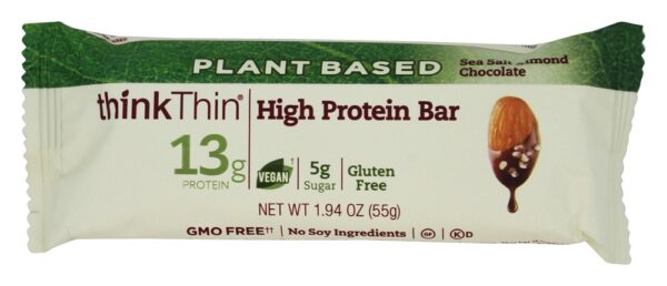 Comprar thinkthin Planta Baseado Alto Proteína Barras Caixa Mar Sal Amêndoa Chocolate - 10 Barras Think Products - Imagem 5