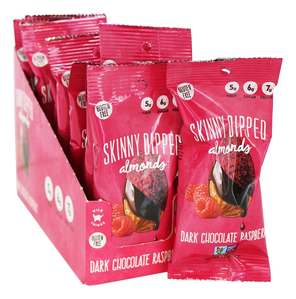 Comprar Amêndoas sem Glúten Chocolate Framboesa - 10 Malas Skinny Dipped