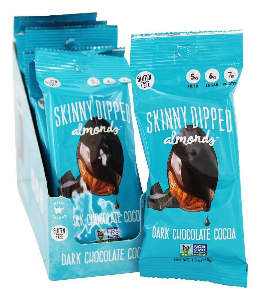 Comprar Amêndoas sem Glúten Cacau Chocolate Preto - 10 Malas Skinny Dipped
