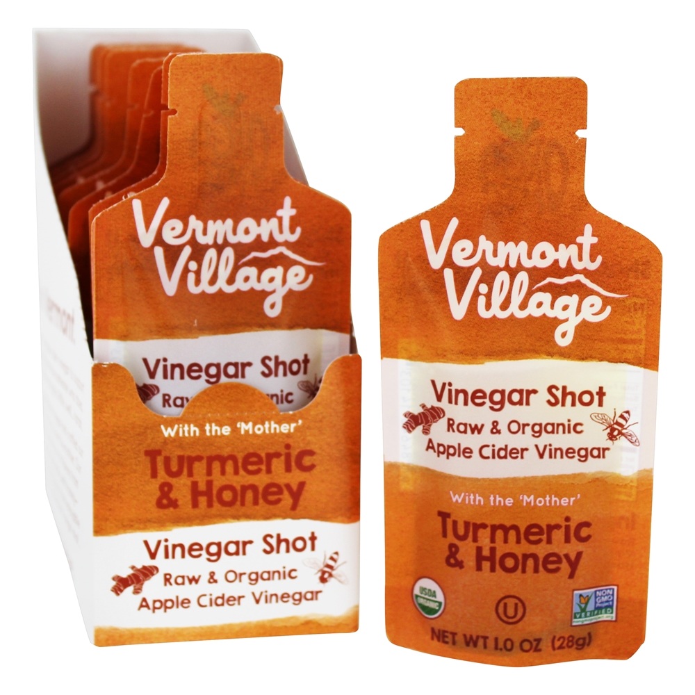 Comprar Vinhos orgânicos de vinagre de cidra de maçã com a mãe Cúrcuma e mel - Pacote 12 Vermont Village