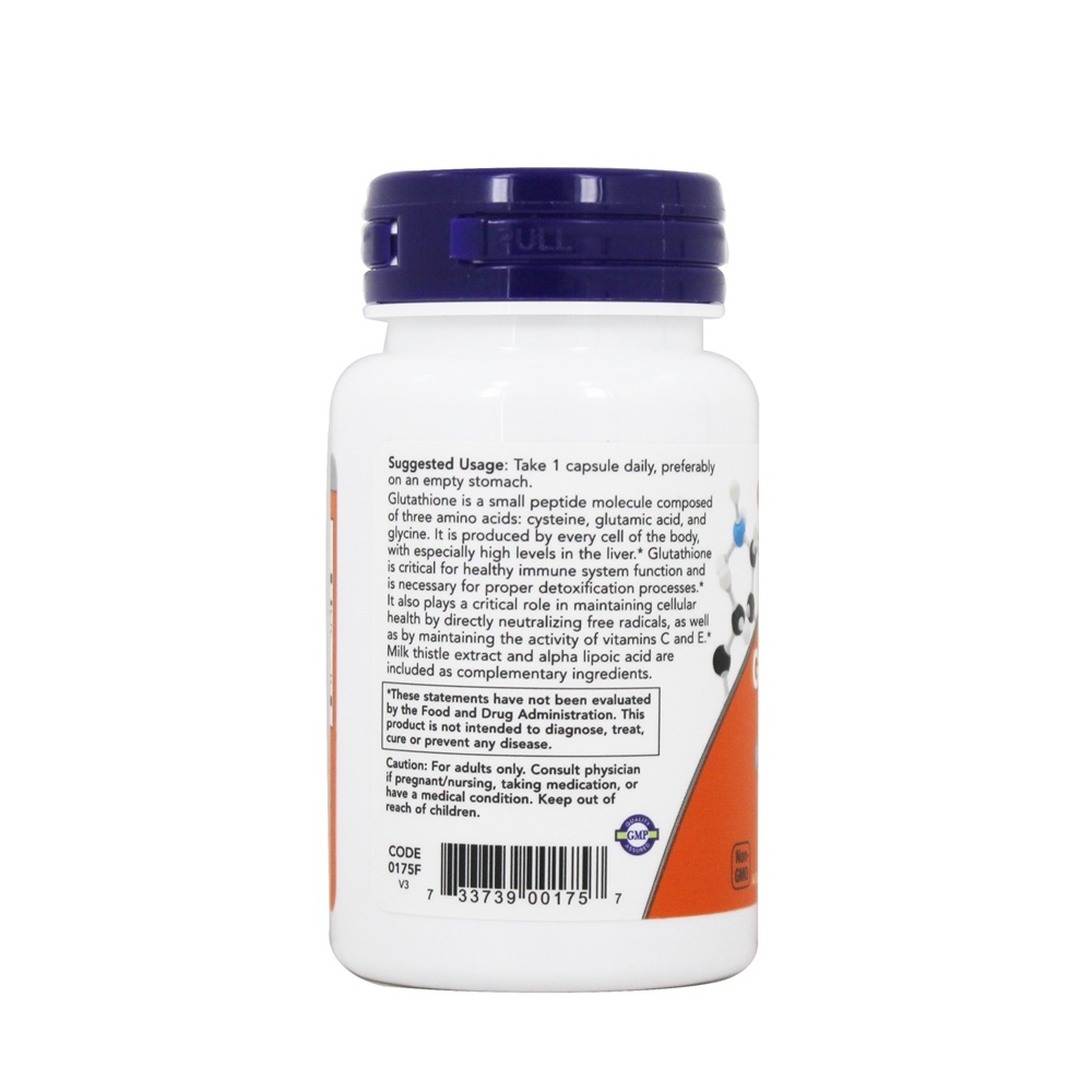 Comprar Neutralizador radical livre de glutationa 500 mg . - 30 Cápsula (s) vegetal (s) NOW Foods - Imagem 3