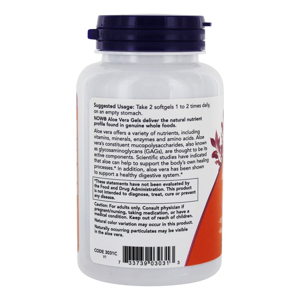 Comprar Aloés Vera Géis Digestivo Health Support 10000 mg. - 250 Softgels NOW Foods - Imagem 3
