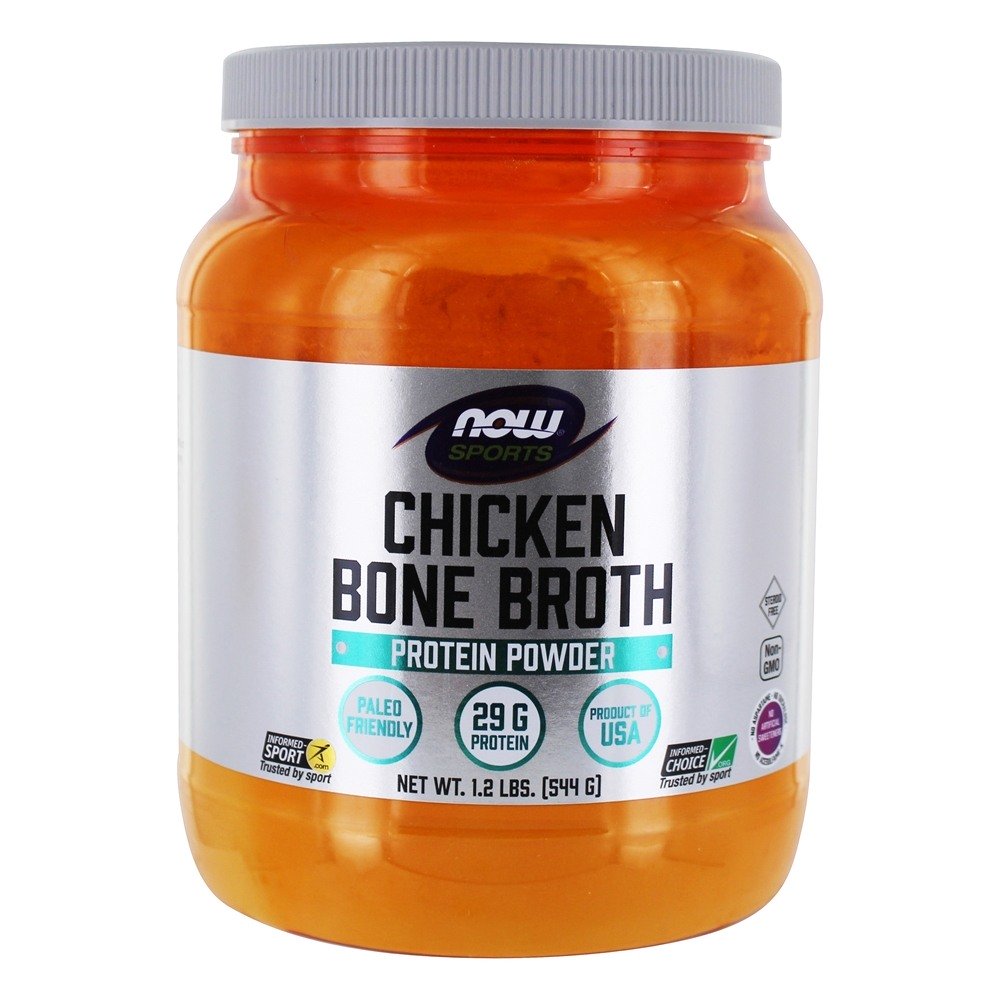 Comprar Agora esportes proteína de caldo de osso de galinha em pó - 1.2 lbs. NOW Foods