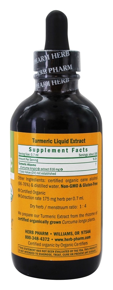 Comprar Extracto de líquido de cúrcuma de rizoma inteiro para restauração do sistema - 4 fl. oz. Herb Pharm - Imagem 2