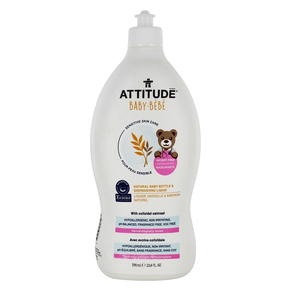 Comprar Natural Bebê Sensível Pele Garrafa & Dishwash Líquido Fragrância Livre - 23.6 fl. oz. Attitude