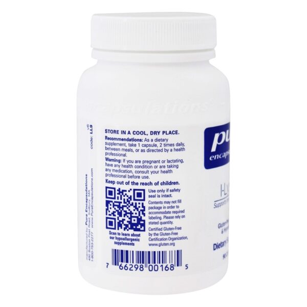 Comprar Suporte de função imune L-Lysine 500 mg. - Cápsulas 90 Pure Encapsulations - Imagem 4
