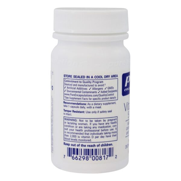 Comprar Vitamina D3 5000 UI - Cápsulas 60 Pure Encapsulations - Imagem 4