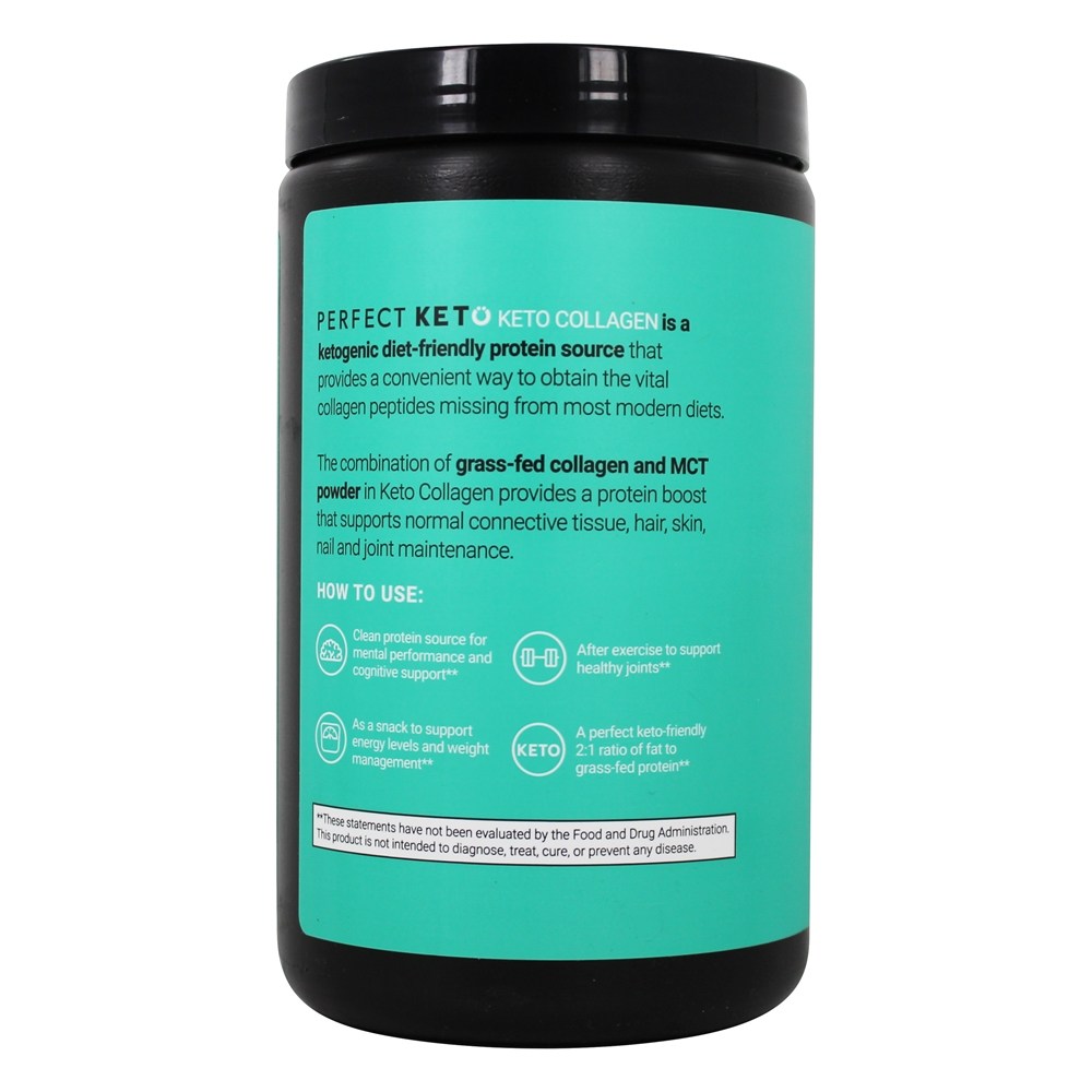 Comprar Ceto Colágeno Cetona Proteína Fonte Pó Chocolate - 12 oz. Perfect Keto - Imagem 3