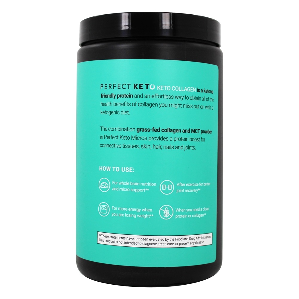 Comprar Ceto Colágeno Cetona Proteína Fonte Pó Unflavored - 10.6 oz. Perfect Keto - Imagem 2