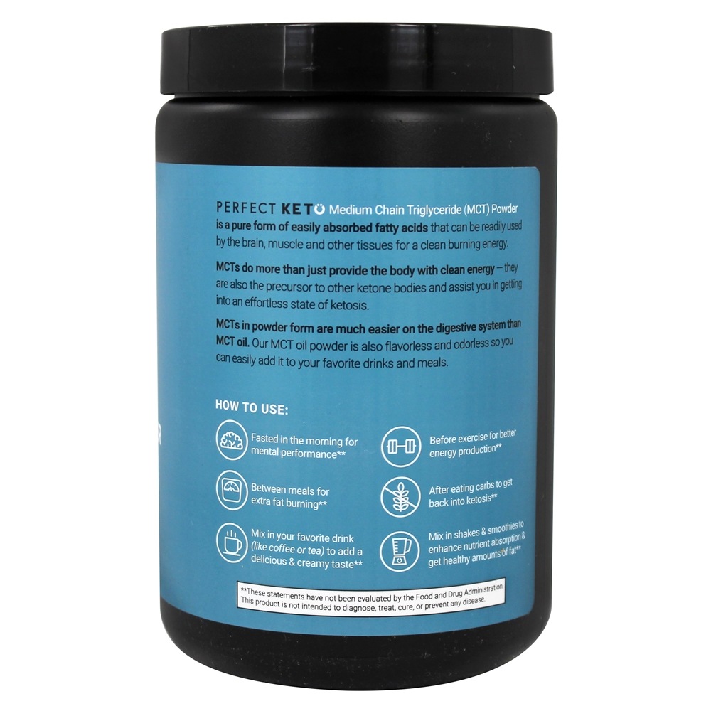 Comprar Suplemento de triglicerídeo de cadeia média de pó de óleo MCT - 10.6 oz. Perfect Keto - Imagem 2