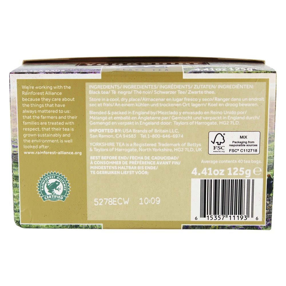 Comprar Yorkshire Ouro Preto Chá - 40 Saquinhos de Chá Taylors of Harrogate - Imagem 2