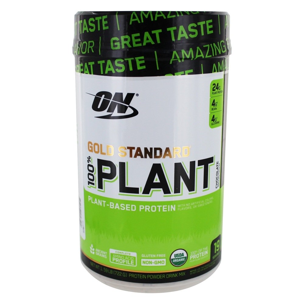 Comprar Padrão de ouro 100 % de chocolate em pó à base de plantas - 1.59 lb. Optimum Nutrition