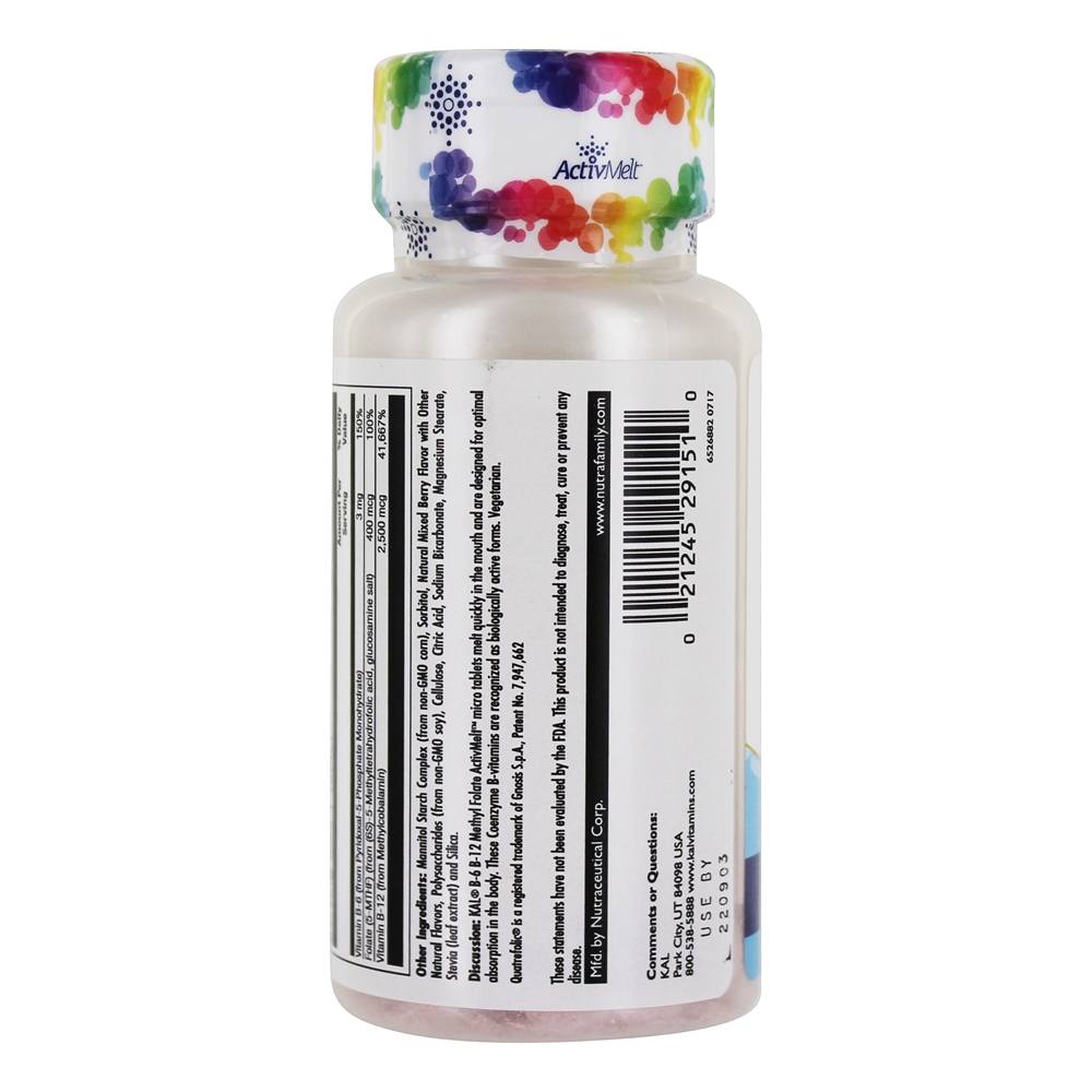 Comprar Vitamina B6 e B12 Metil Folato Baga Mista - 60 Micro Tablets Kal - Imagem 3