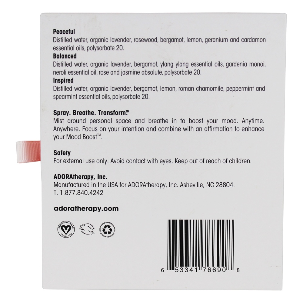 Comprar Mood Boost Sprays Pacífica, equilibrada e inspirada - 3 Contagem Adoratherapy - Imagem 2