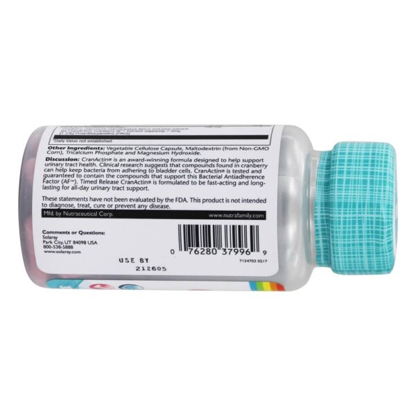 Comprar Liberação de Tempo CranActin para a Saúde do Trato Urinário - 30 Cápsula (s) vegetal (s) Solaray - Imagem 4