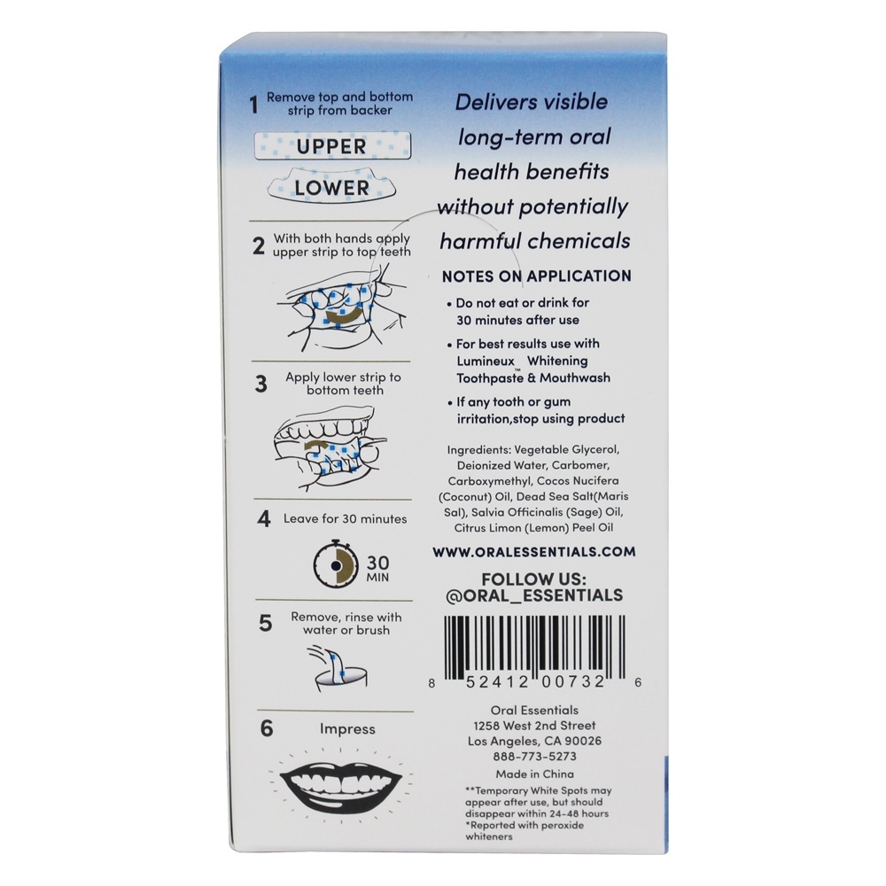 Comprar Tiras de Clareamento Medicamente Desenvolvidas - 24 Contagem Lumineux Oral Essentials - Imagem 2