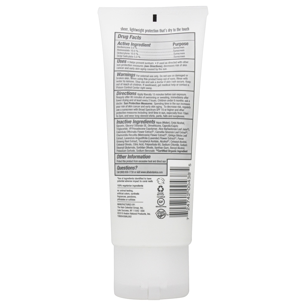 Comprar Sensitive Sheer Shield Sunscreen Sem Fragrância 45 SPF - 3 oz. Alba Botanica - Imagem 2