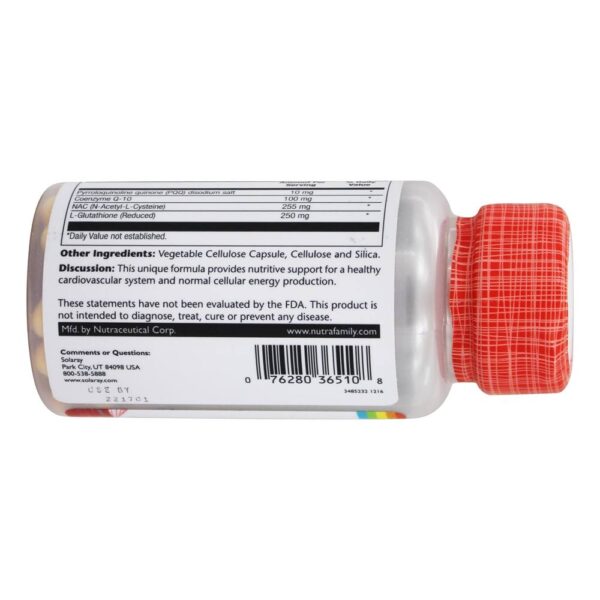 Comprar PQQ e CoQ-10 com NAC e glutationa - 30 Cápsula (s) vegetal (s) Solaray - Imagem 4
