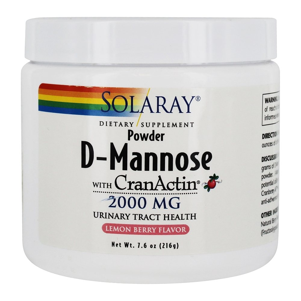 Comprar D-Manose Pó com Cranactin Urinário Trato Saúde Limão Baga 2000 mg. - 7.6 oz. Solaray