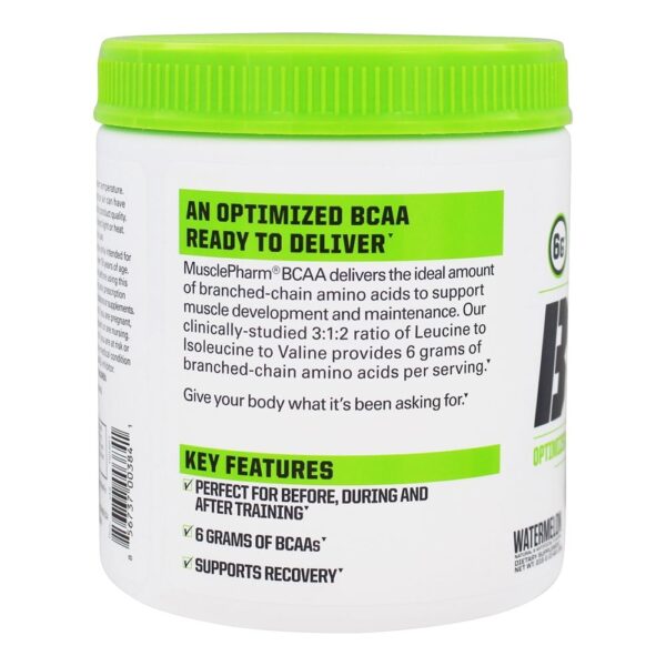 Comprar BCAA Fundamentos Otimizado Ramificou-Cadeia Amino ácidos Pó 30 Porções Melancia - 216 Gramas Muscle Pharm - Imagem 4