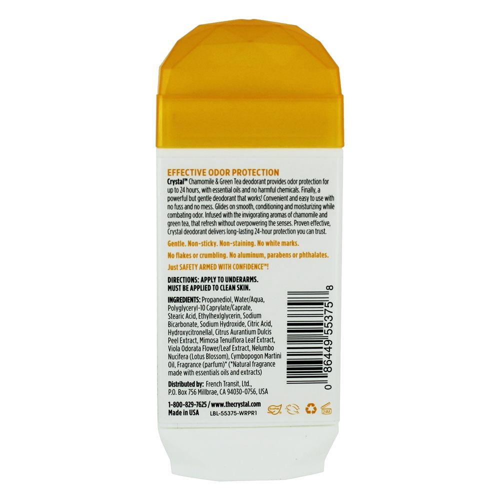 Comprar 24 Hr Invisível Sólido Desodorante Vara Camomila & Verde Chá - 2.5 oz. Crystal Body Deodorant - Imagem 2