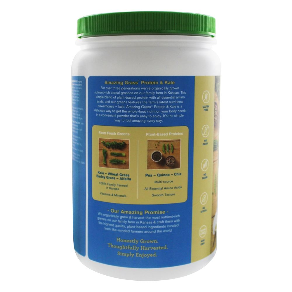Comprar Orgânico Proteína & Couve Pó Simplesmente Baunilha - 17.5 oz. Amazing Grass - Imagem 3