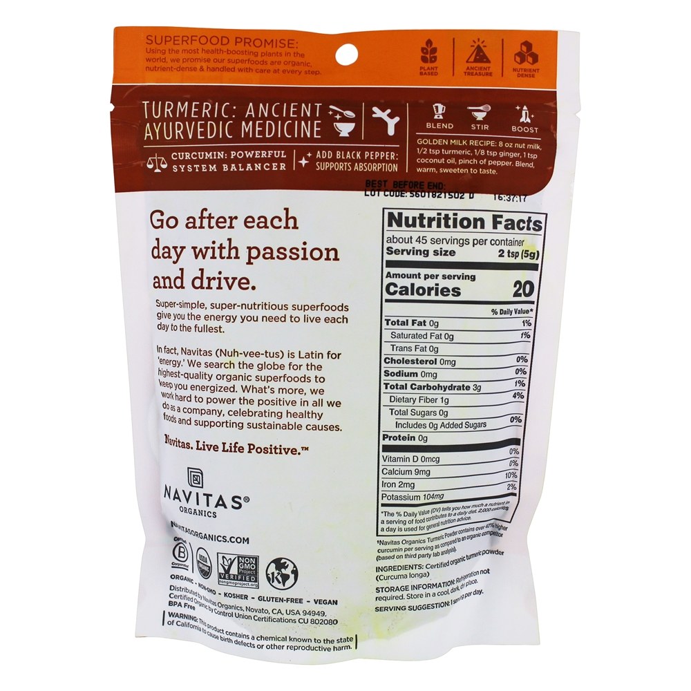 Comprar Pó De Cúrcuma Orgânica - 8 oz. Navitas Organics - Imagem 2