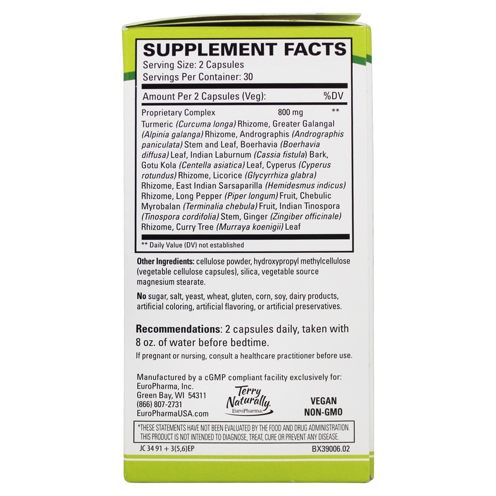 Comprar Fórmula digestiva naturalmente ayurvédica de Terry - Cápsulas 60 EuroPharma - Imagem 3