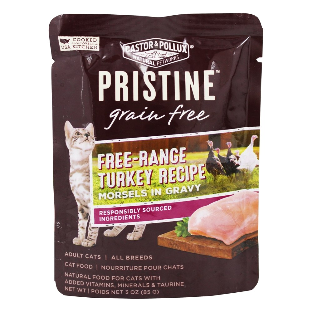 Comprar Pedaços de comida de gato molhado livre grão puro na receita de peru Gravy - 3 oz. Castor & Pollux