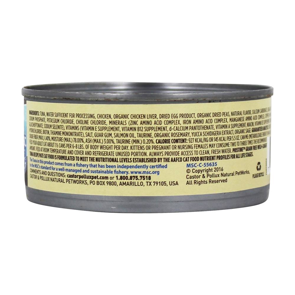 Comprar Grão Pristine Free Cat enlatados Food Patê Atum Receita - 5.5 oz. Castor & Pollux - Imagem 2