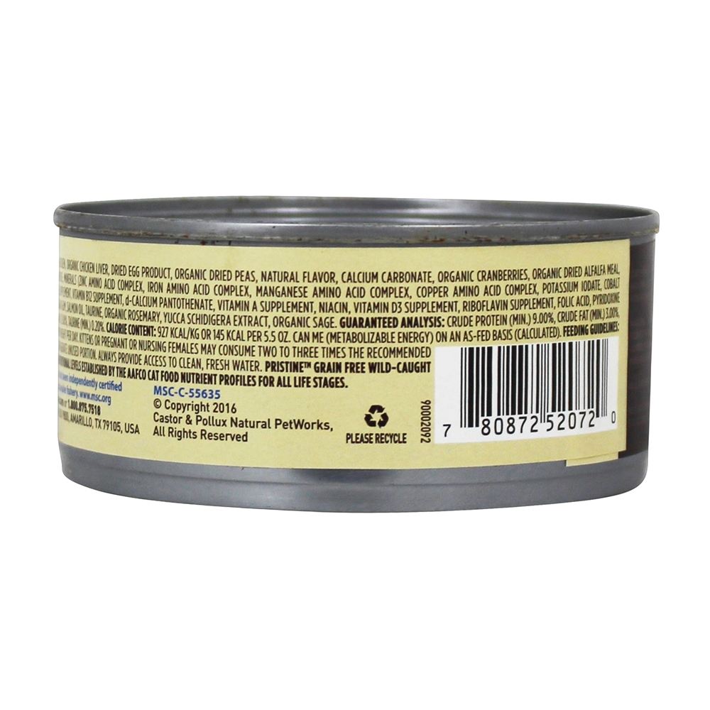 Comprar Grão Pristine Free Cat enlatados Food Patê Atum Receita - 5.5 oz. Castor & Pollux - Imagem 3