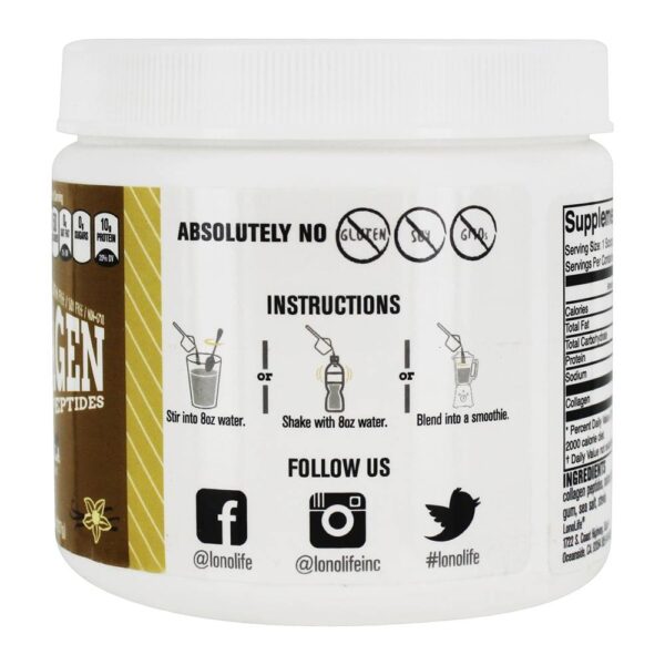 Comprar Baunilha do pó dos Peptides do colagénio de Grass Fed - 8 oz. LonoLife - Imagem 4