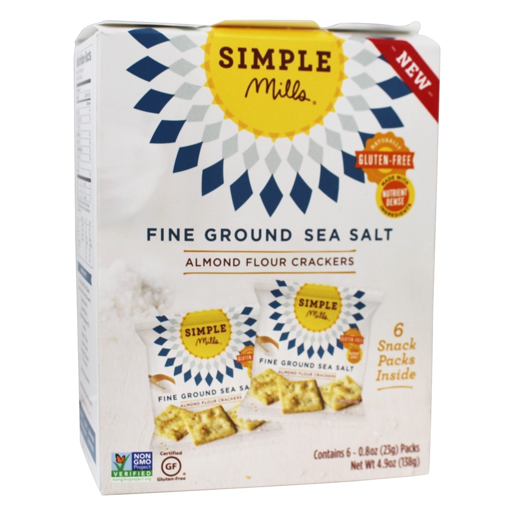 Comprar Naturalmente sem glúten Farinha de Amêndoa Crackers Fino Mar Sal Moído - 6 Pacote (s) Simple Mills