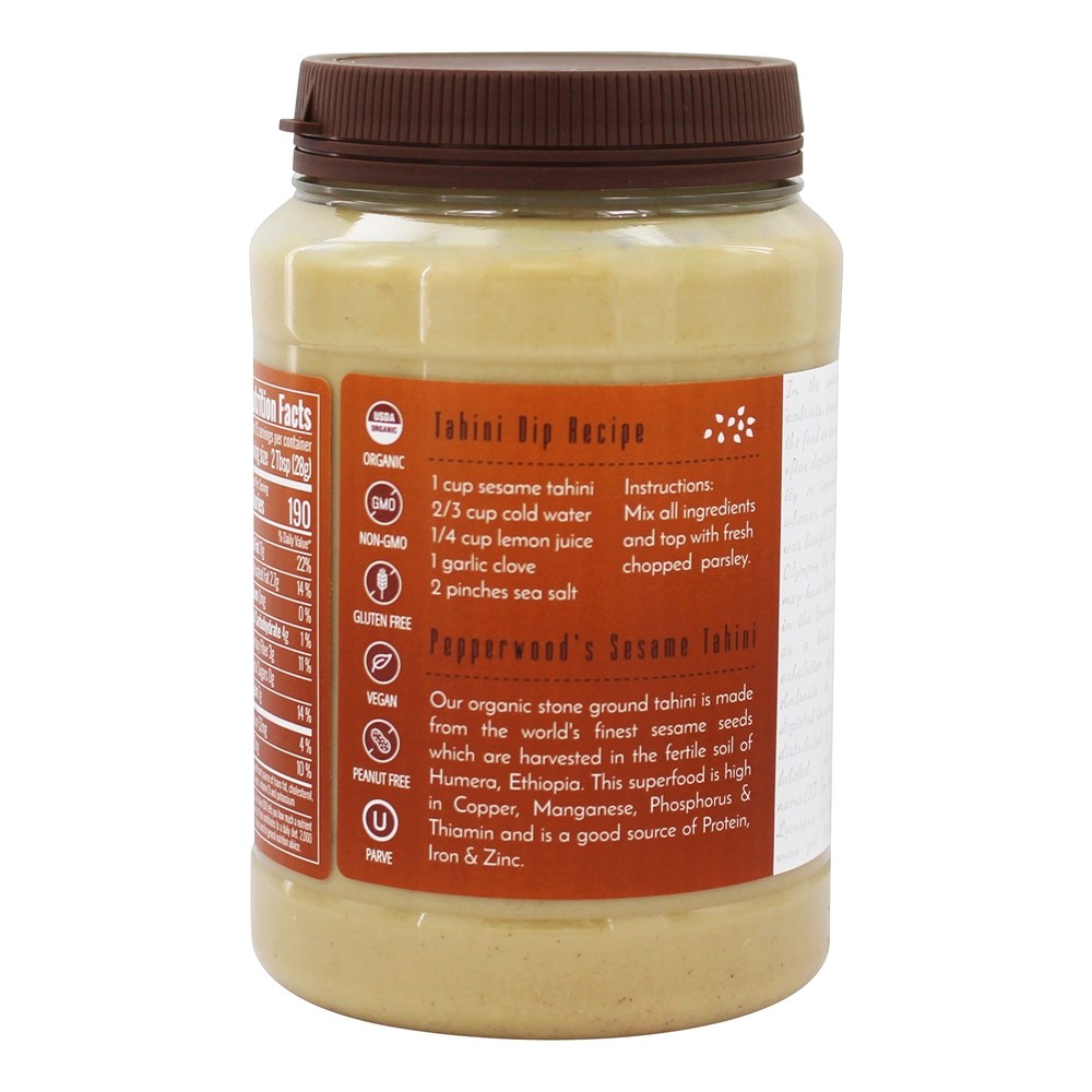 Comprar Manteiga De Tahini De Gergelim Etíope Terrestre De Pedra Orgânica - 15 oz. Pepperwood Organics - Imagem 3