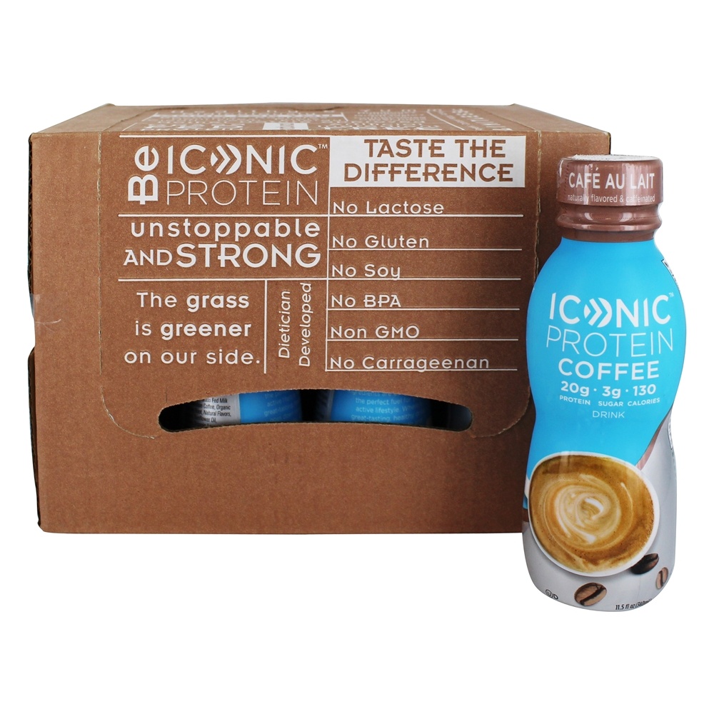 Comprar Café de bebida de proteína RTD Cafe au Lait - 12 Frasco (s) Iconic