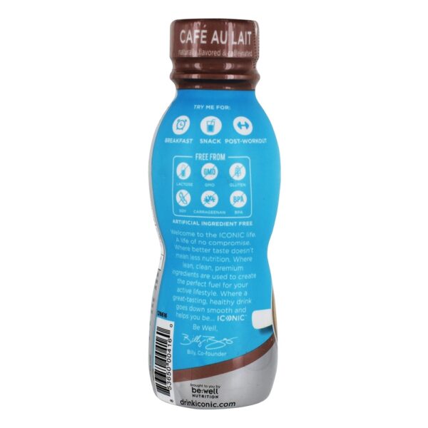 Comprar Café de bebida de proteína RTD Cafe au Lait - 12 Frasco (s) Iconic - Imagem 4