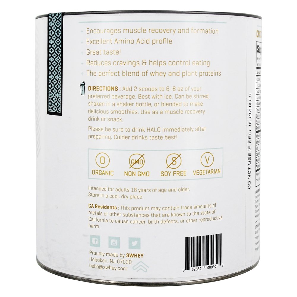 Comprar Halo Orgânico Proteína Superfoo Pó Cru Cacau & Coco - 15.06 oz. Swhey - Imagem 3