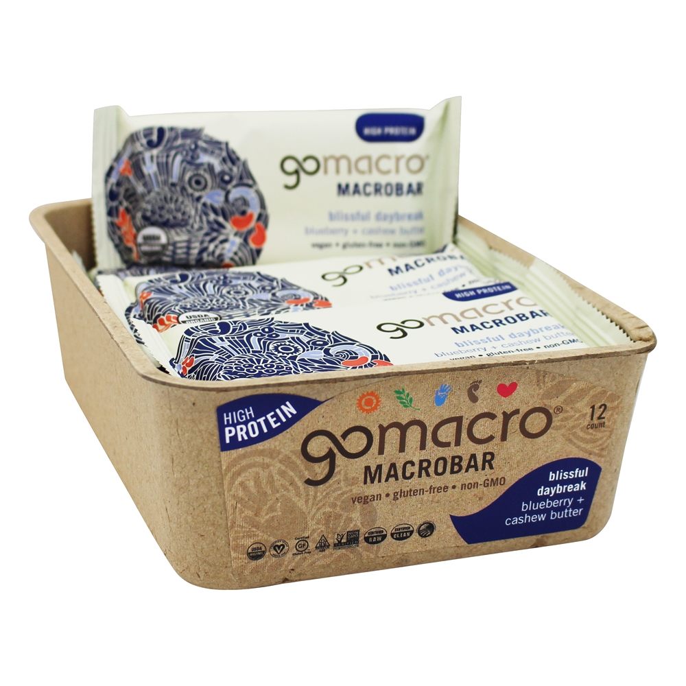 Comprar Organic MacroBar Box Blissful Amanhecer Mirtilo + Caju - 12 Barras GoMacro