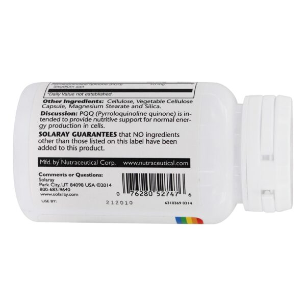 Comprar PQQ Pirroloquinolina Quinona 10 mg. - Cápsulas vegetarianas 30 Solaray - Imagem 4