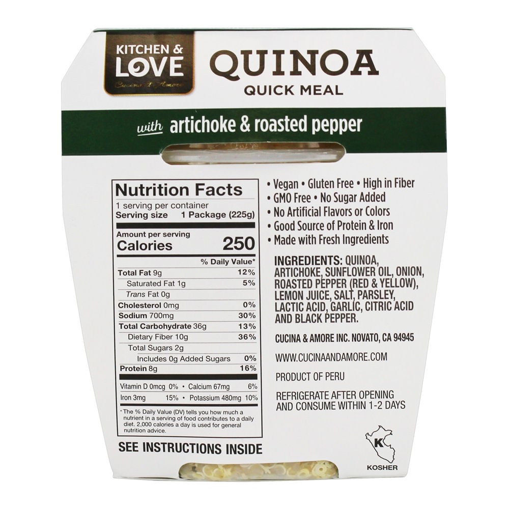 Comprar Alcachofra de refeição rápida sem glúten de quinoa e pimenta assada - 7.9 oz. Kitchen & Love - Imagem 2