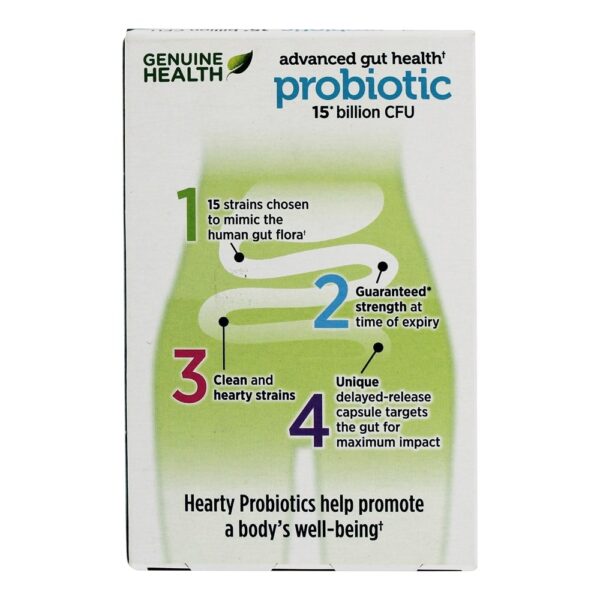 Comprar Probiótico avançado para a saúde intestinal 15 milhões de CFU - 30 Tampas veganas Genuine Health - Imagem 4